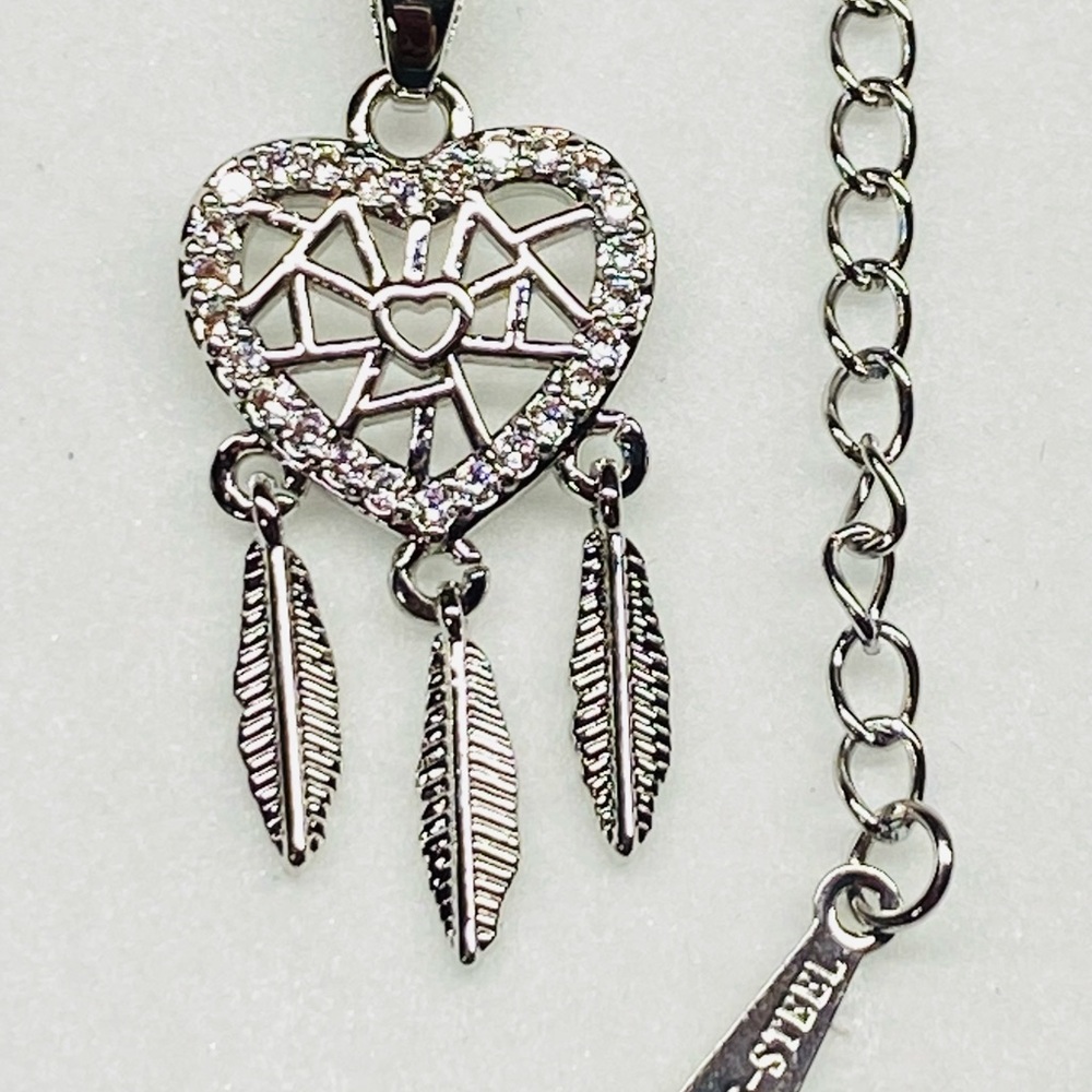 Silver dream catcher necklace
